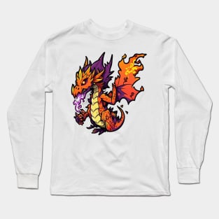 Cartoon fire dragon Long Sleeve T-Shirt